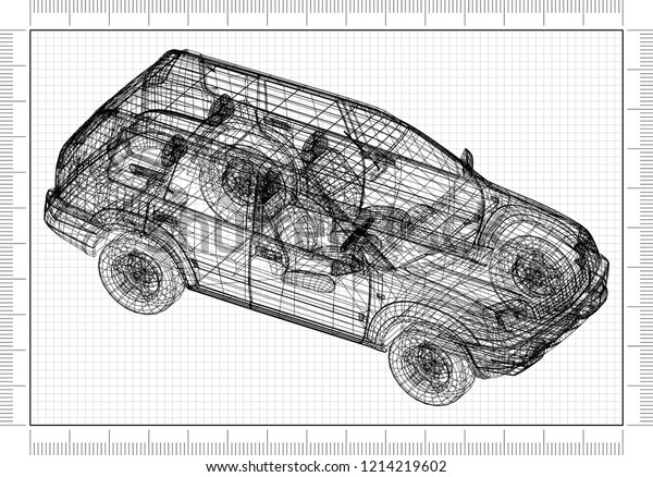 Car SUV design blueprint
