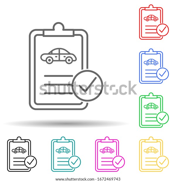 car technical document\
multi color style icon. Simple thin line, outline of cars service\
and repair parts icons for ui and ux, website or mobile\
application