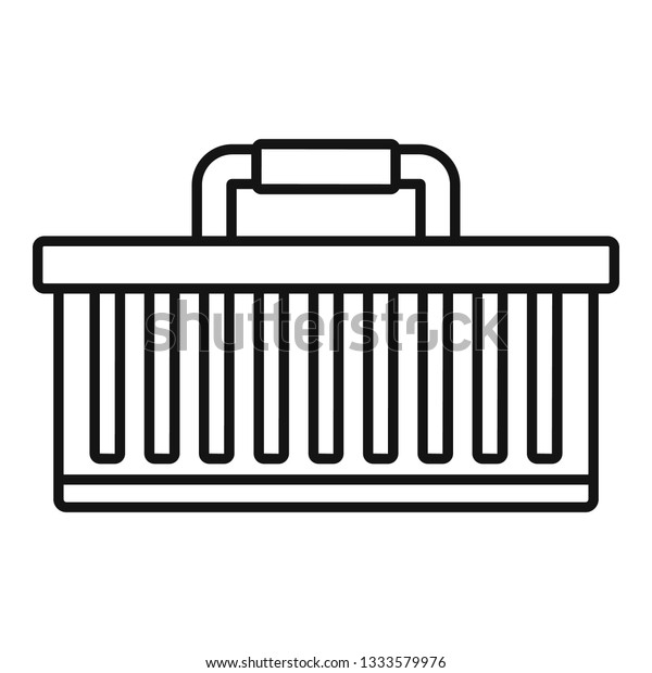 Car tool box icon. Outline car tool box\
icon for web design isolated on white\
background