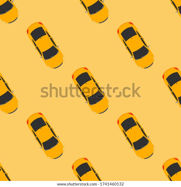Car top view\
concept urban automobile flat icon isolated on white seamless\
pattern print wallpaper\
background