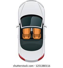 Car top view / vehicle overhead isolated on white background, perfect use for 2d floor plans and other design projects. High Quality renders