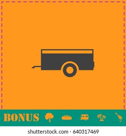 Car Trailer Icon Flat. Simple Illustration Symbol And Bonus Pictogram