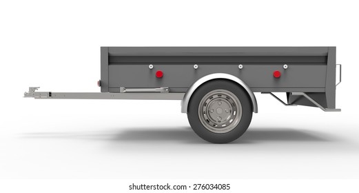 Car Trailer Isolated On White