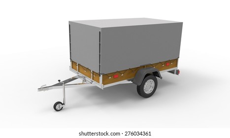 Car Trailer Isolated On White