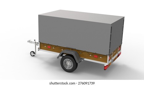 Car Trailer Isolated On White