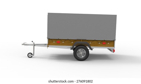 Car Trailer Isolated On White