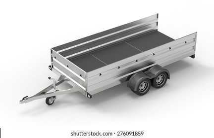 Car Trailer Isolated On White