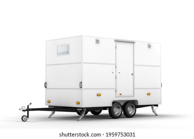 Car Trailer Mockup. 3D Rendering.