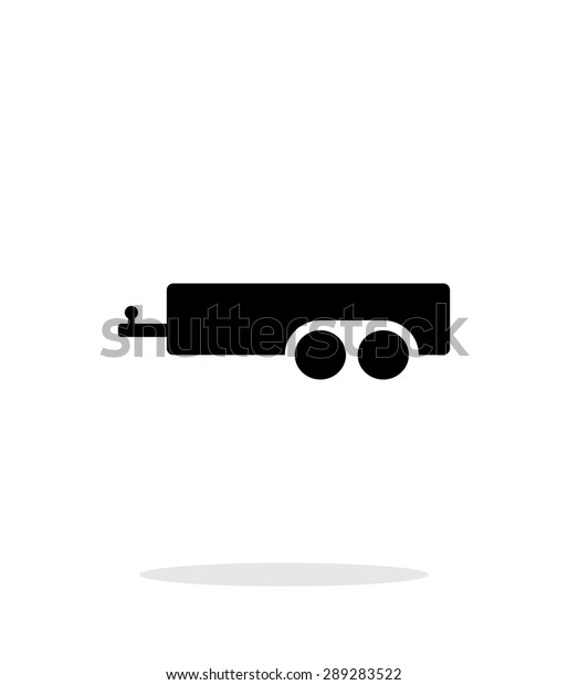 Car trailer\
simple icon on white\
background.