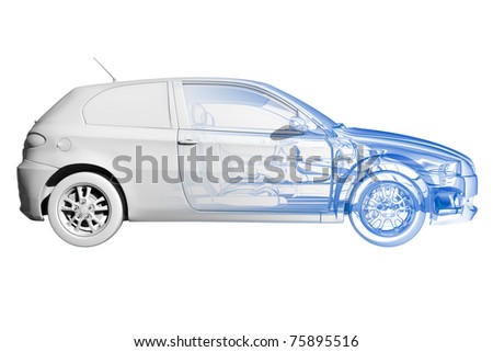 Car Transparent Blue Black Isolated On Stock Illustration 75895516