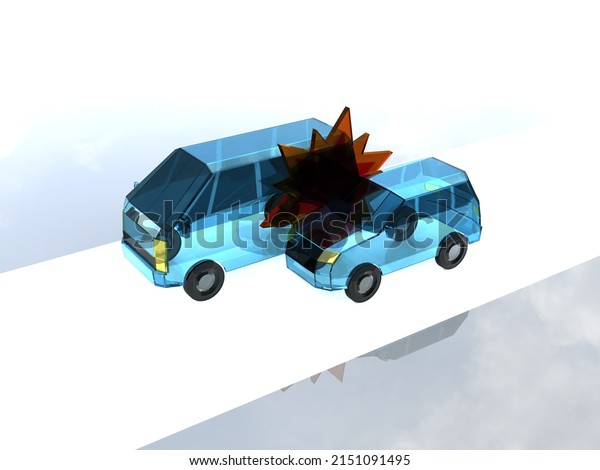 Car trouble Fender\
bender 3D\
illustration