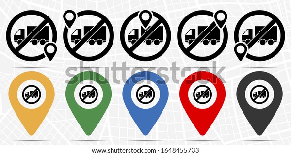 car truck icon in location set. Simple glyph, flat\
illustration element of universal theme icons on the background of\
a light map