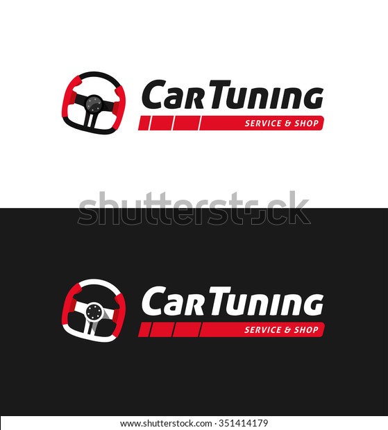 Car tuning shop logo template symbol, auto service\
centre badge, business card, technology sign, performance parts\
label, autoservice station ribbon, modern illustration design\
isolated tag image