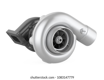 Car Turbocharger Isolated. 3D rendering
