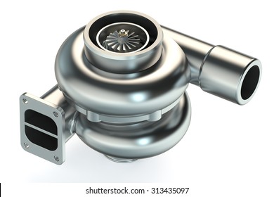 Car turbocharger isolated on white background