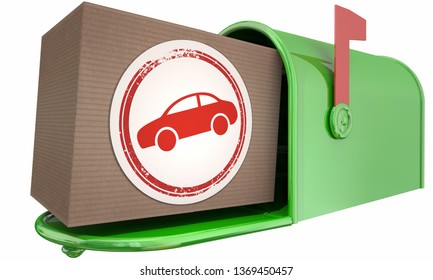 Car Vehicle Automotive Parts Mailbox Delivery 3d Illustration