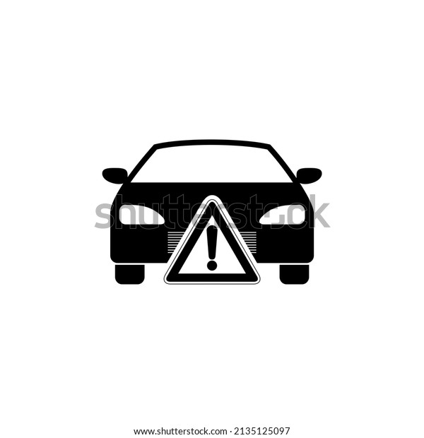 Car warning\
icon isolated on a white\
background