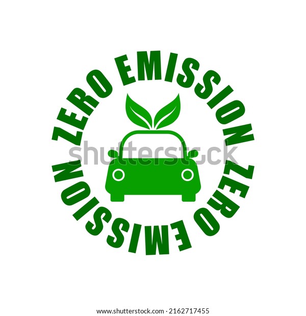 Car\
Zero emission sign icon isolated on white\
background