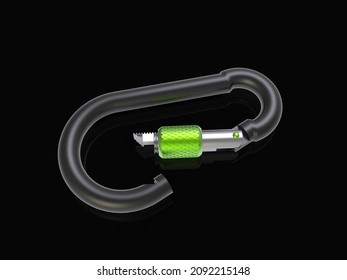 Carabiner Black Clip 3d Illustration