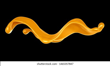 Caramel Splash. 3d Illustration, 3d Rendering.