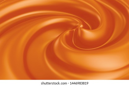 Caramel Swirl Background. 3d Illustration 