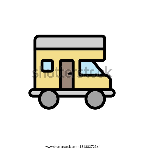 Caravan, car, travel icon. Simple color with
outline illustration elements of vacation icons for ui and ux,
website or mobile
application