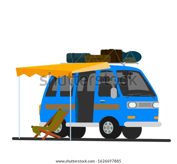 Caravan Travel Trailer Illustration Cartoon Style Stock Illustration ...