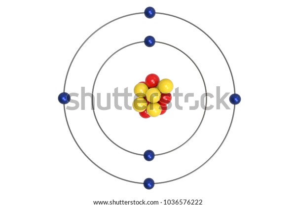 Carbon Atom Bohr Model Proton Neutron Stock Illustration 1036576222