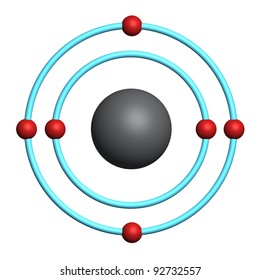 carbon atom on white background