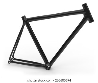 Carbon fiber bike frame isolated on white