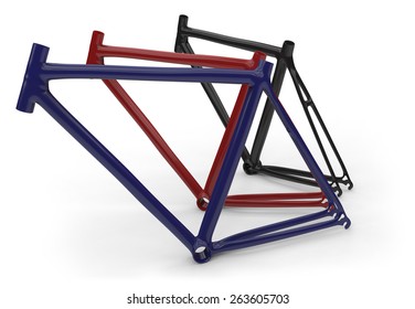 Carbon fiber bike frames isolated on white