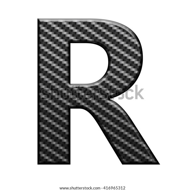 Carbon fiber english alphabet letter, isolated\
on white\
background
