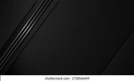 Carbon graphic elements illustrated on dark background - 3D rendering