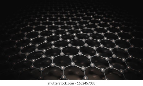 Carbon, Nanomaterial,, Carbon Film, Artificial Material,  Graphene, 3D Rendering