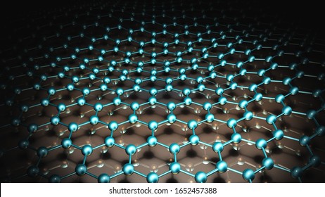 Carbon, Nanomaterial,, Carbon Film, Artificial Material,  Graphene, 3D Rendering