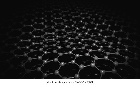 Carbon, Nanomaterial,, Carbon Film, Artificial Material,  Graphene, 3D Rendering