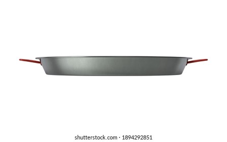 Carbon Steel Paella Pan 3D Illustration On White Background