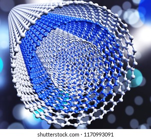 Carbon Tubes. Nanomaterial.
3d Rendering.