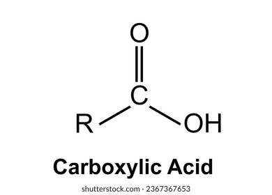 Carboxylic acid functional group molecule atom formula, 3d rendering