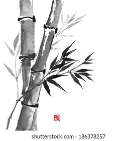 竹林 水墨画 のイラスト素材 画像 ベクター画像 Shutterstock