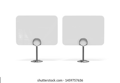 Card holder mock up template, Reserved sign on isolated white background, 3d illustration