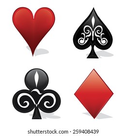 Black Red Playing Card Vintage Stock Vector (Royalty Free) 234624535 ...