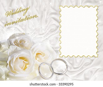 A card for a wedding invitation with a frame for sample text. - Powered by Shutterstock