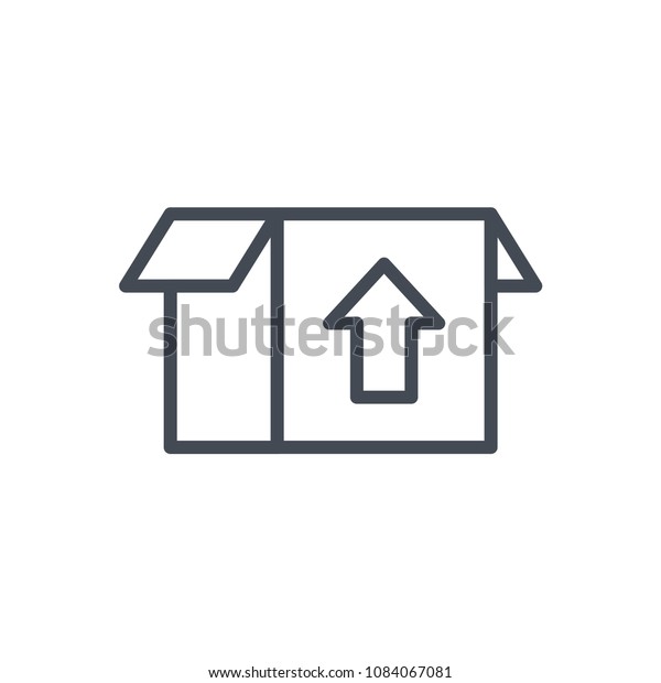 Cardboard box\
line delivery icon illustration\
raster