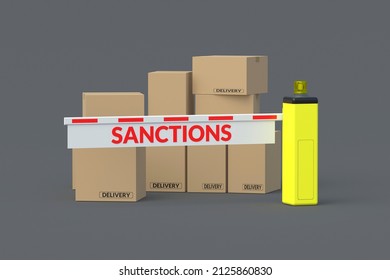 Cardboard Boxes Barrier Word Sanctions Delivery Stock Illustration ...