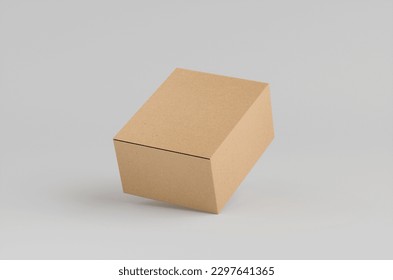Cardboard Carton Box Mockup 3D Illustration