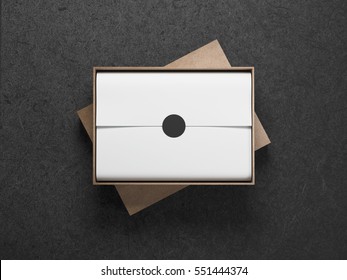 Cardboard Opened Box With White Wrapping Paper, Horizontal, 3d Rendering