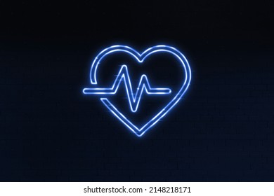 Cardiac Rehabilitation Icon Neon Style