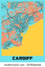 Cardiff - United Kingdom Gloria City Map