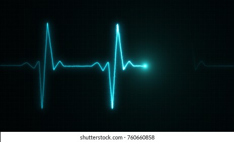 Cardiogram cardiograph oscilloscope screen blue illustration background